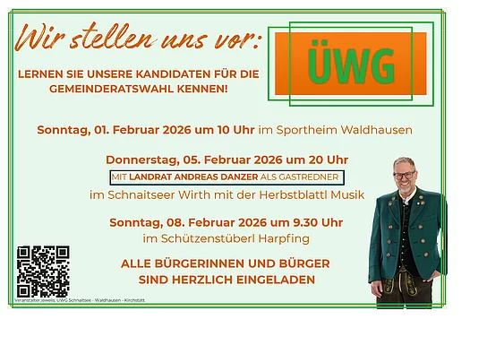Vorstellung der Kandidaten der ÜWG Schnaitsee-Waldhausen-Kirchstätt