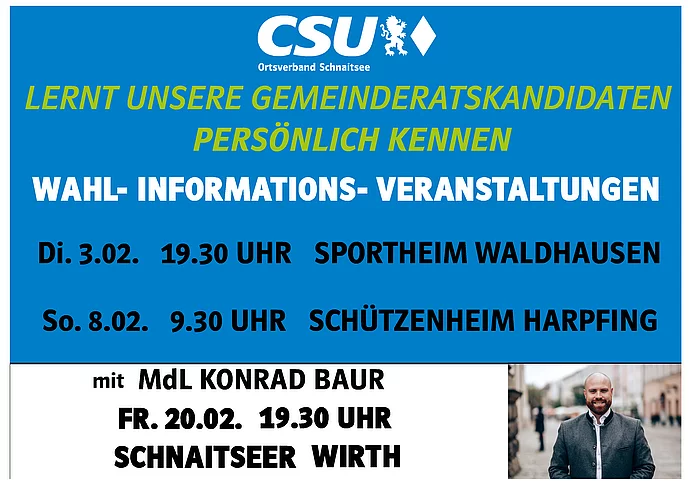 Vorstellung der Kandidaten CSU u. offene Liste