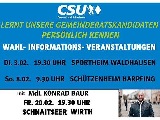 Vorstellung der Kandidaten CSU u. offene Liste