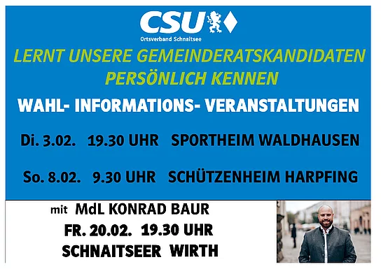 Vorstellung der Kandidaten CSU u. offene Liste